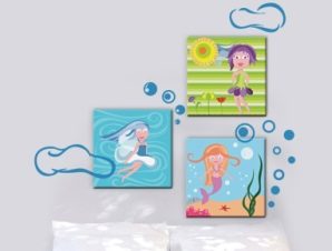 Κοριτσάκια Παιδικά Πίνακες και αυτοκόλλητα 136×43