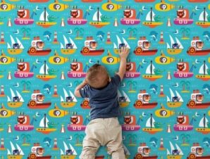 Ζωάκια Καπετάνιοι Παιδικά Ταπετσαρίες Τοίχου 100 x 100 εκ.