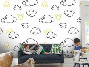 Σκίτσο από σύννεφα, Μίκυ Μάους! Παιδικά Ταπετσαρίες Τοίχου 100 x 100 εκ.