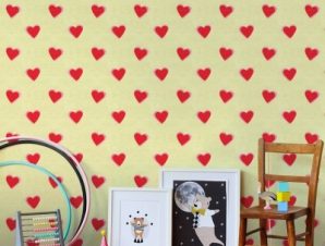 Καρδούλες, Mickey Παιδικά Ταπετσαρίες Τοίχου 100 x 100 εκ.